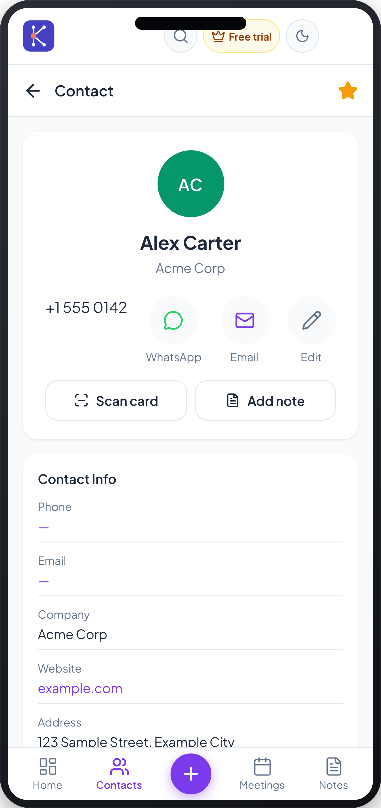 Contact Details — mobile